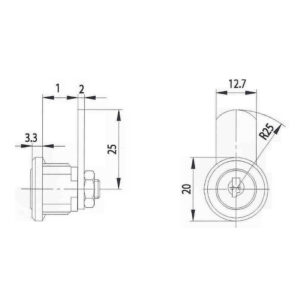 Burgwachter ZS 76, Serrure batteuse universelle à cames interchangeables - Dessin technique