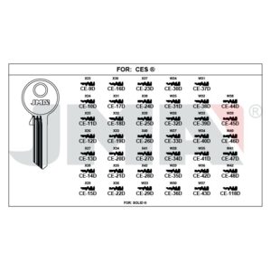 Ébauche de clé JMA CE-35D – vue groupée