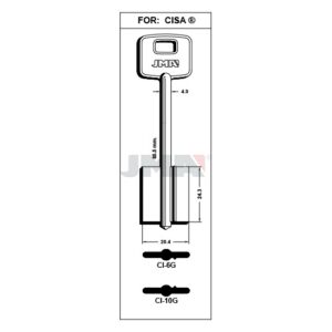 Ébauche de clé JMA CI-10G – vue groupée