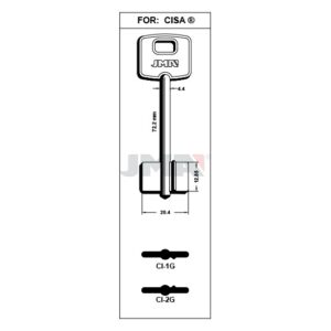 Ébauche de clé JMA CI-2G – vue groupée