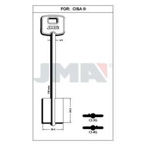Ébauche de clé JMA CI-4G – vue groupée