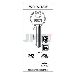 Ébauche de clé JMA CI-5DP – vue groupée