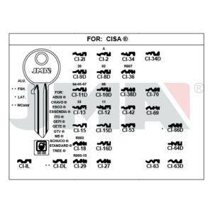 Ébauche de clé JMA CI-69 – vue groupée