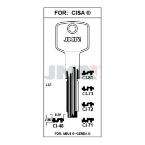 Ébauche de clé JMA CI-72 – vue groupée