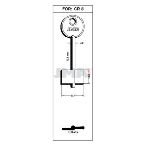 Ébauche de clé JMA CR-2G – vue groupée