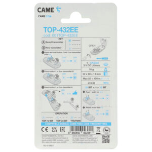 Télécommande Came TOP-432EE | Code fixe | 433,92 MHz – Image 3
