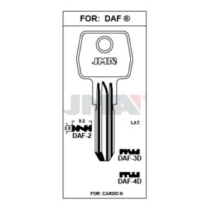 Ébauche de clé JMA DAF-3D – vue groupée