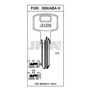 Ébauche de clé JMA DEK-16 – vue groupée