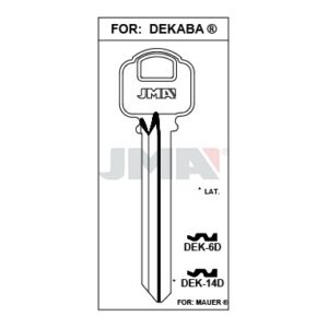 Ébauche de clé JMA DEK-6D – vue groupée