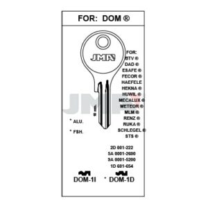 Ébauche de clé JMA DOM-1D – vue groupée