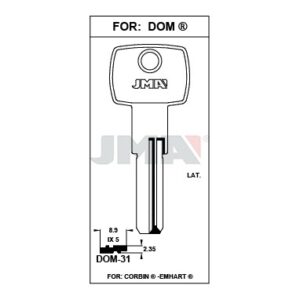 Ébauche de clé JMA DOM-31 – vue groupée