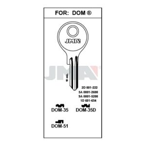 Ébauche de clé JMA DOM-35D – vue groupée