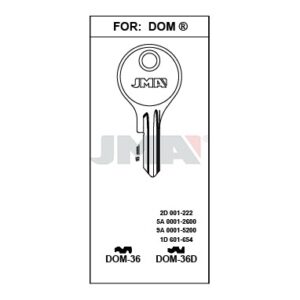 Ébauche de clé JMA DOM-36D – vue groupée