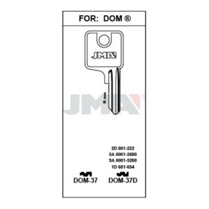 Ébauche de clé JMA DOM-37D – vue groupée