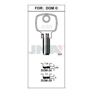 Ébauche de clé JMA DOM-39 – vue groupée