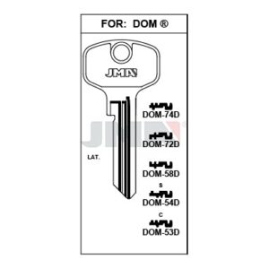 Ébauche de clé JMA DOM-54D – vue groupée