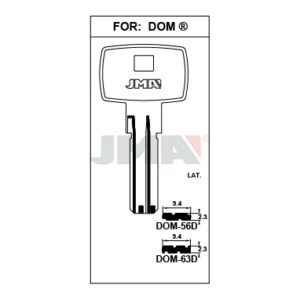 Ébauche de clé JMA DOM-56D – vue groupée