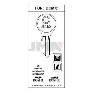 Ébauche de clé JMA DOM-6I – vue groupée