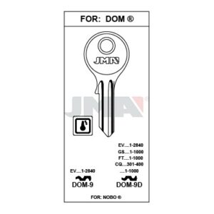 Ébauche de clé JMA DOM-9D – vue groupée