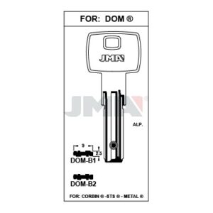 Ébauche de clé JMA DOM-B1 – vue groupée