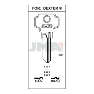 Ébauche de clé JMA DX-5D – vue groupée
