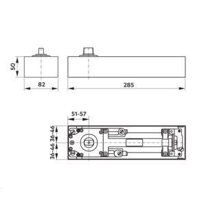 Dorma BTS 75V | Pivot de sol pour portes va-et-vient | Sans plaque de recouvrement ni axe – Image 5