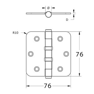 Dulimex | Charnière à roulement à billes | 76 x 76 mm | Inox – Image 2