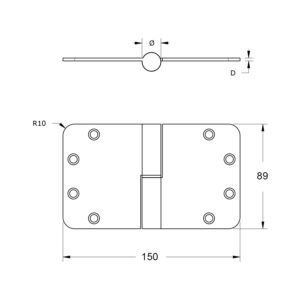 Dulimex | Paumelle à bille | 150 x 89 mm | Anti-effraction | Inox – Image 2