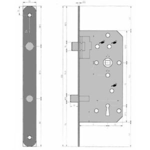 Dyla 1067 serrure pour porte intérieure à pênes ronds - Entraxe 72 – Image 5