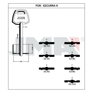 Ébauche de clé JMA EZ-6G – vue groupée