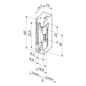 EffEff 118E130-----A71 | Gâche électrique pour pêne à rouleau | À émission 10-24 V AC/DC – Image 2
