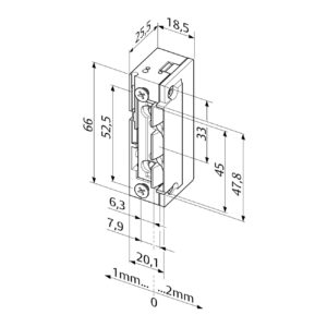 EffEff 118Q53------A71 | Gâche électrique | À émission 10-24 V AC/DC | ProFix 2 | Ressort affaibli – Image 2