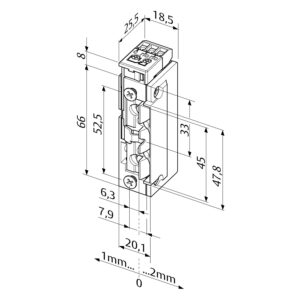 EffEff 138.63------E91 | Gâche électrique | À rupture 12V DC | ProFix 2 | Contact de signalisation – Image 2