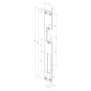 EffEff -------28335-01 | Têtière pour gâche électrique | Inox | 250 x 25 mm – Image 2