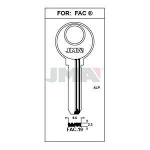 Ébauche de clé JMA FAC-19 – vue groupée
