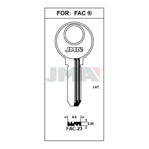 Ébauche de clé JMA FAC-23 – vue groupée