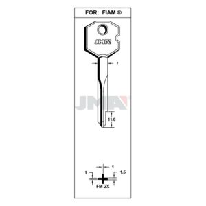 Ébauche de clé JMA FM-2X – vue groupée