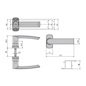 Fapim Hera 2041 | Paire de poignées pour portes en aluminium – Image 3