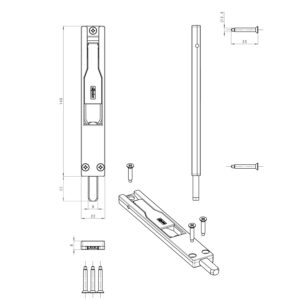 Fapim Titan Tre 3722A | Verrou pour vantail semi-fixe à levier | 140 mm – Image 3