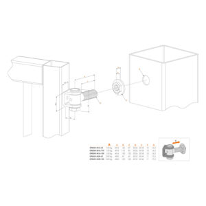 Locinox G90LR | Charnière à 90° anti-dégondage avec écrou de réglage | Acier zingué | M16 – Image 2