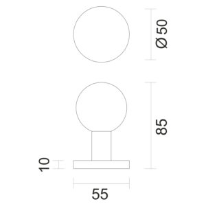 HDD B 50 | Bouton de porte | Noir – Image 3