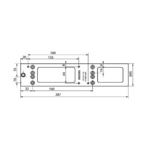 GEZE | Plaque de montage pour ferme-portes TS4000 et TS5000 | Noir