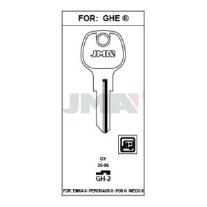Ébauche de clé JMA GH-2 – vue groupée