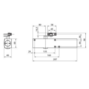 GEZE TS4000 | Ferme-porte pour bras compas | Freinage à l'ouverture | Force réglable EN 1-6 – Image 4