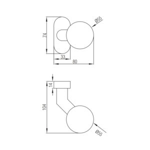GreenteQ | Bouton de porte boule 45° | Inox Ø55 mm H104 mm – Image 4