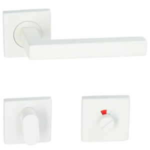 HDD Kubic Shape 16mm | Poignée de porte sur rosace carrée | Blanc structuré mat – Image 4