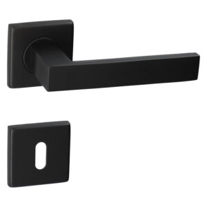HDD Cosmic | Poignée de porte sur rosace carrée | Noir mat – Image 2