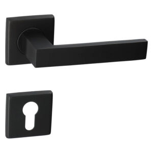 HDD Cosmic | Poignée de porte sur rosace carrée | Noir mat – Image 3