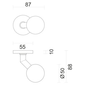 HDD BS 50 | Bouton de porte | Noir structuré (résistant aux UV) – Image 3