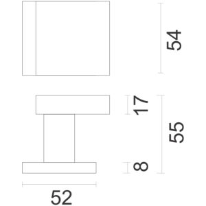 HDD Top Carre | Bouton de porte incliné | Inox – Image 4